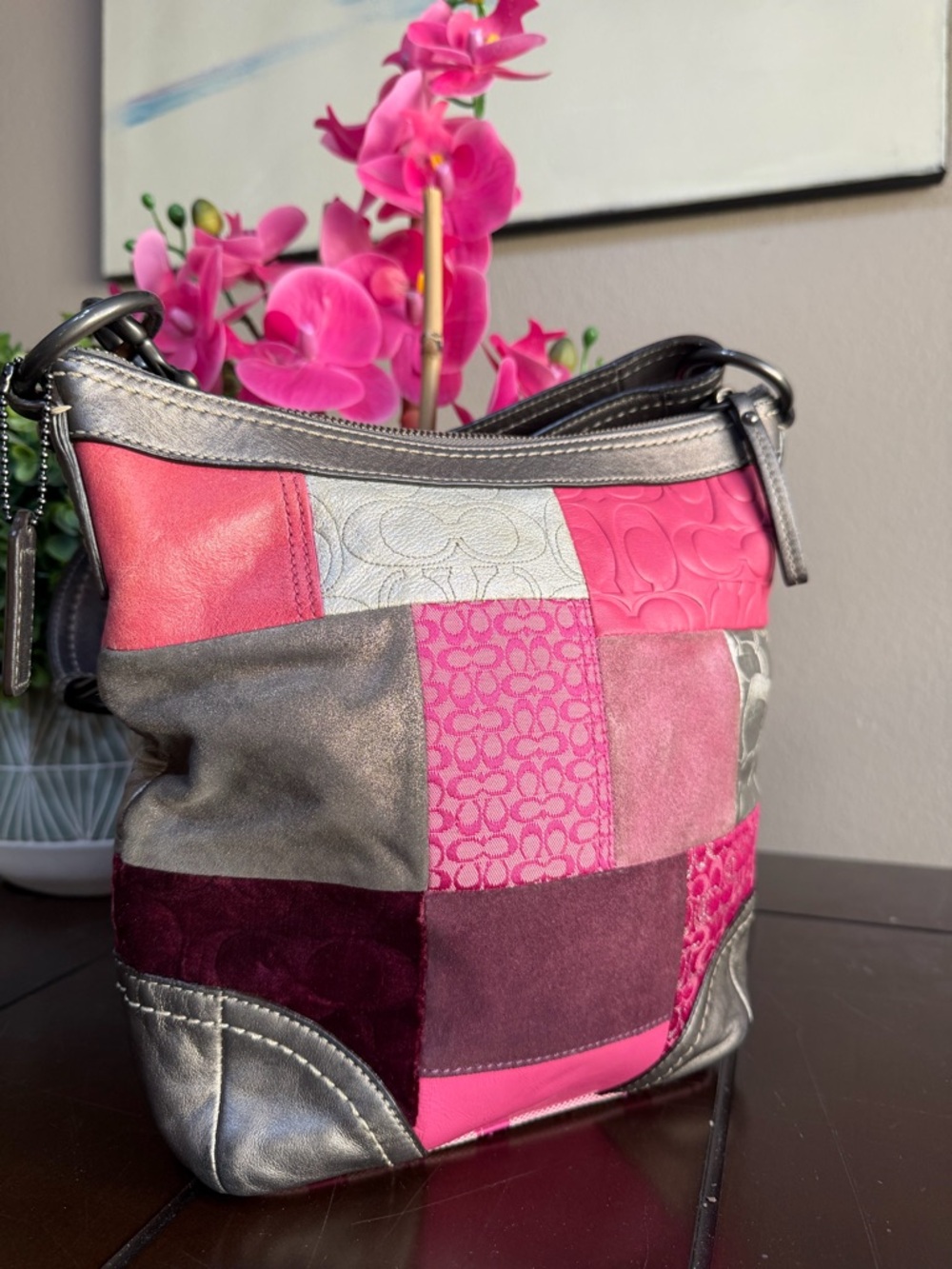 Coach Pink Soho SIgnature Canvas
Patchwork PINk Shoulder Bag - Picture 3 of 15